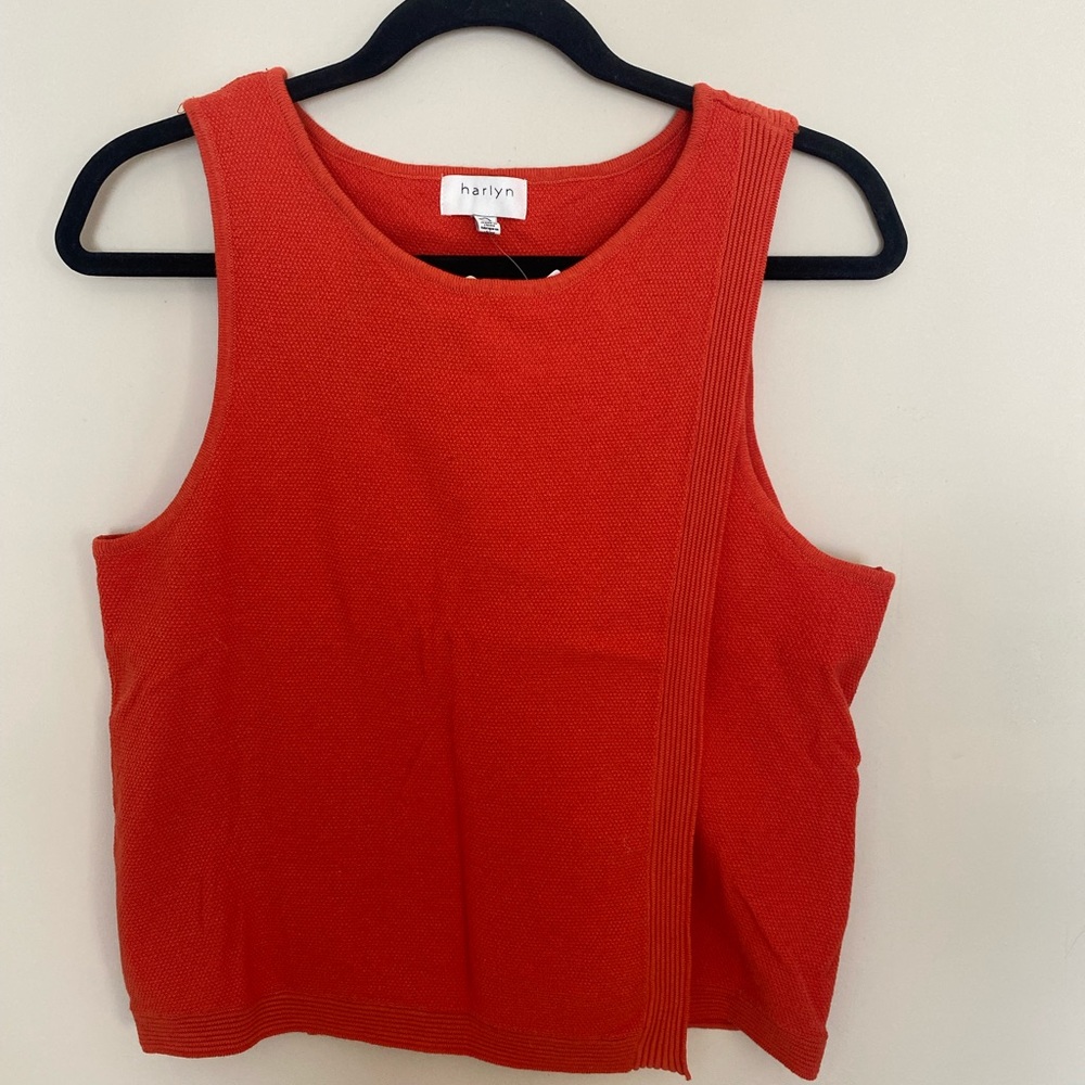 NWT Red-Orange Harlyn Anthropologie Sleeveless Top, Women's Size M